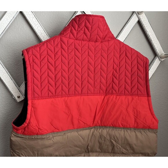 REPYOURWATER Men's L Insulated Vest Red/Tan Fish-Explore-Conserve - Picture 7 of 10